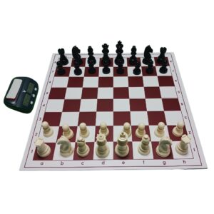 conjunto ajedrez escolar basico rojo con reloj 1 conjunto ajedrez escolar basico rojo con reloj