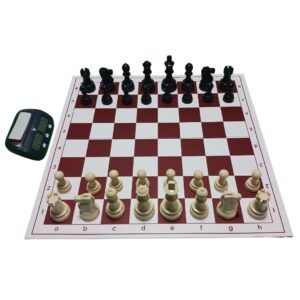 conjunto ajedrez escolar premium rojo con reloj 1 conjunto ajedrez escolar premium rojo con reloj