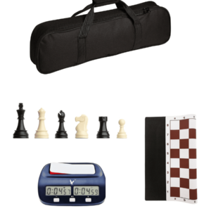 Conjunto Ajedrez Rounder Premium con Reloj Leap y Bolsa