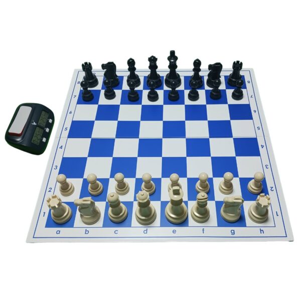 conjunto ajedrez escolar premium azul con reloj 1 conjunto ajedrez escolar premium con reloj