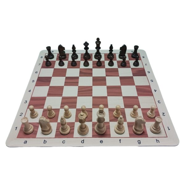 conjunto ajedrez goma wood 51 piezas madera