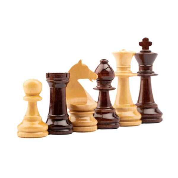 piezas ajedrez madera lujo modelo staunton europa 6 barnizado brillante guatambu natural caoba plomadas