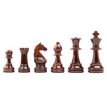 piezas ajedrez madera lujo modelo staunton europa 6 barnizado brillante guatambu natural caoba plomadas