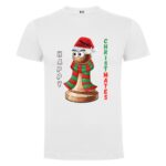 camiseta ajedrez regalo original navidad happy christmates blanco