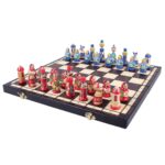 set ajedrez diseno original babushka azul rojo