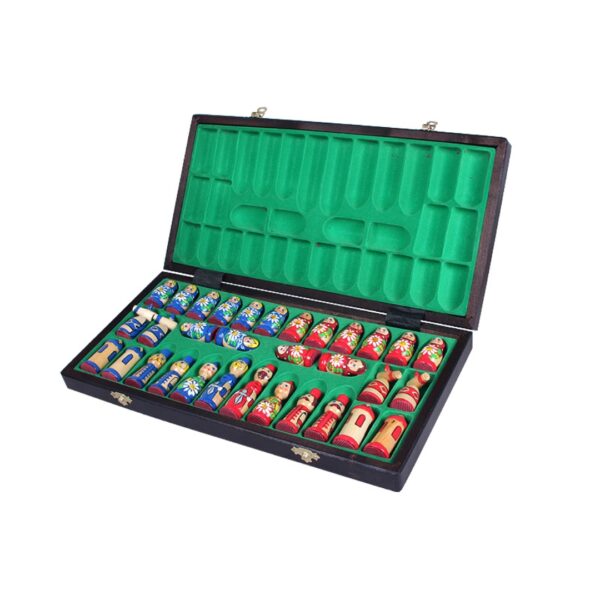 set ajedrez diseno original babushka azul rojo set ajedrez diseno original babushka azul rojo